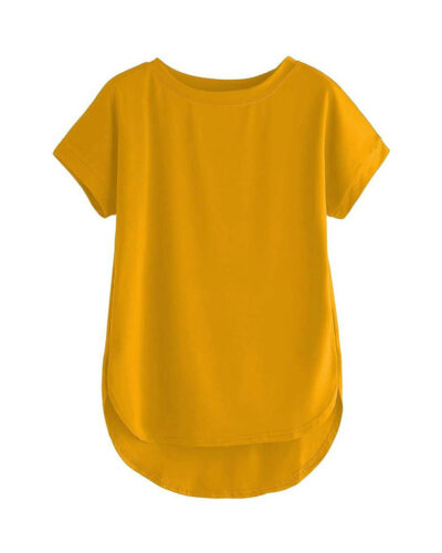 Women Solid Round Neck Cotton  T-Shirt